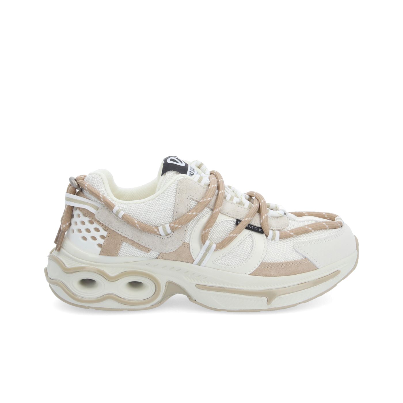WILLO RUNNER W - KNIT/STAMP/SDE - BLANC CASSE/BEIGE
